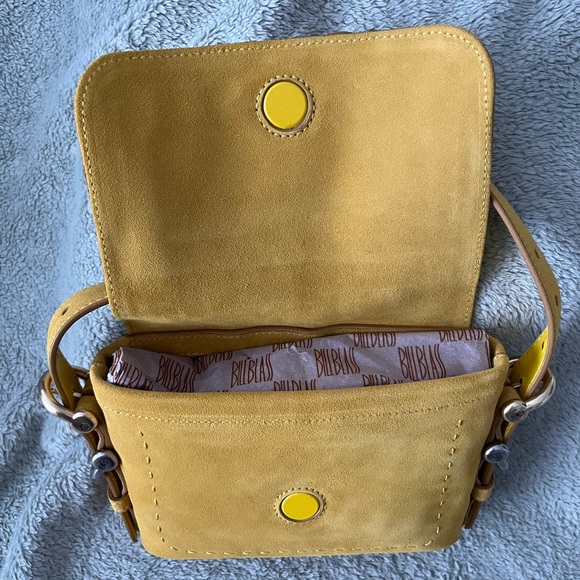 Bill Blass Yellow Nugget Suede Shoulder Bag - Picture 4 of 7